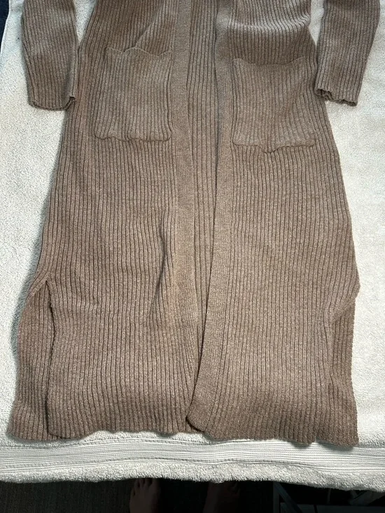 HALARA Hooded Long Sleeve Longline Cardigan w/ Pockets - Picture 6 of 11